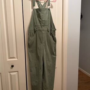 Source Unknown Olive Green Women's Overalls